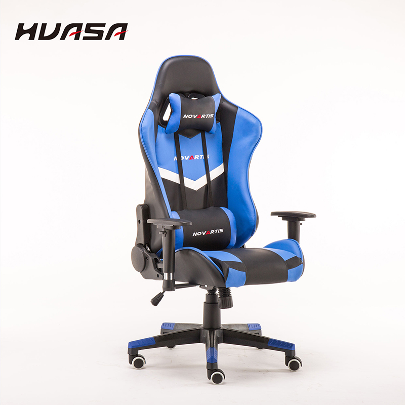 Chaise de jeu de course bleue en PVC PU bon marché, fabrication professionnelle  Chaise de jeu de course bleue en PVC PU bon marché, fabrication professionnelle