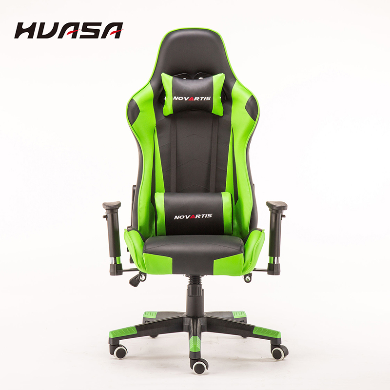 La chaise de jeu en cuir PU vert de course moderne de qualité supérieure  La chaise de jeu en cuir PU vert de course moderne de qualité supérieure