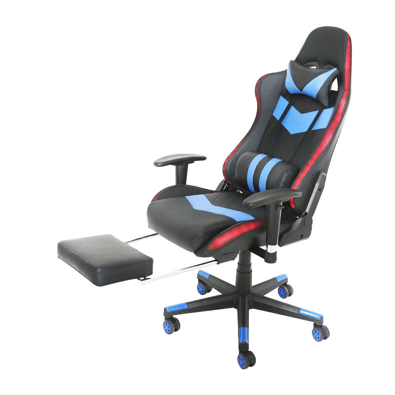 Chaise de joueur ergonomique pivotante de haute qualité, chaise de course en cuir confortable avec rvb  Chaise de joueur ergonomique pivotante de haute qualité, chaise de course en cuir confortable avec rvb