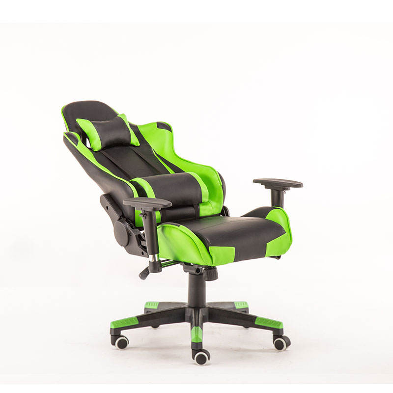 La chaise de jeu en cuir PU vert de course moderne de qualité supérieure  La chaise de jeu en cuir PU vert de course moderne de qualité supérieure