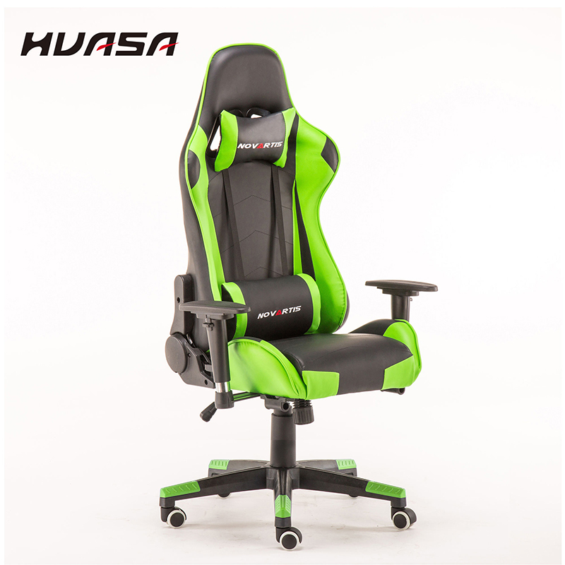 La chaise de jeu en cuir PU vert de course moderne de qualité supérieure  La chaise de jeu en cuir PU vert de course moderne de qualité supérieure