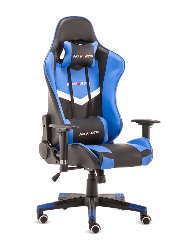 Chaise de jeu de course bleue en PVC PU bon marché, fabrication professionnelle 