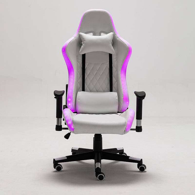 Fabricant sortie mode blanc RGB lumière LED Silla Gamer ergonomique ordinateur Pc Gamer chaise  Fabricant sortie mode blanc RGB lumière LED Silla Gamer ergonomique ordinateur Pc Gamer chaise