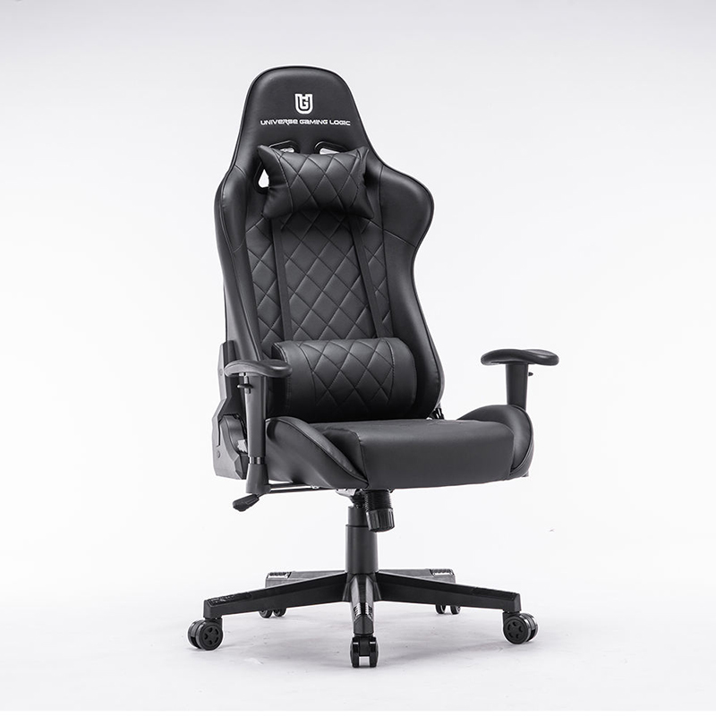 Chaise de jeu confortable en cuir PU noir, vente en gros  Chaise de jeu confortable en cuir PU noir, vente en gros