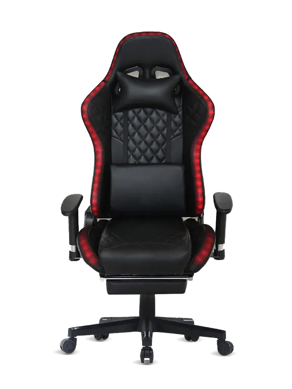 Chaise légère menée noire de jeu d'ordinateur de bureau confortable moderne 