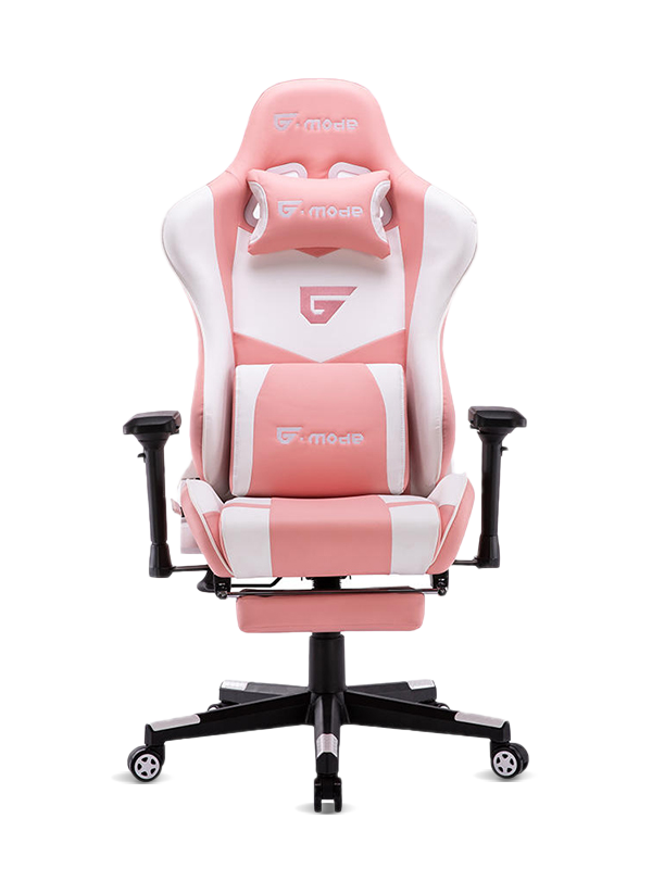 Échantillon gratuit de chaise de jeu extrême de couleur rose avec repose-pieds et oreiller lombaire HS803-1 